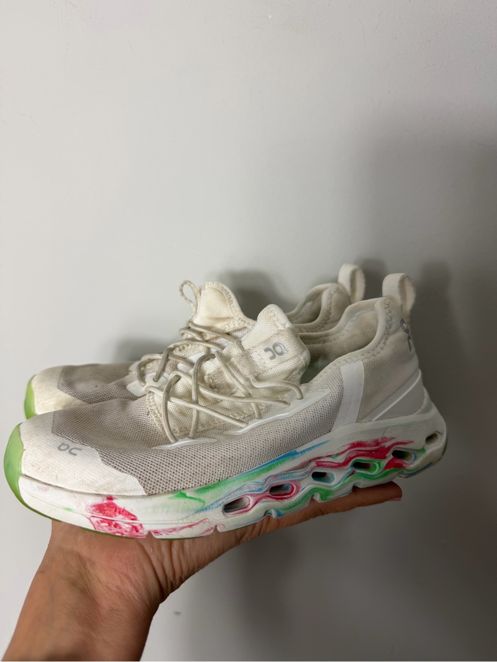 ON Running Oncloud Cloudleap Shoes Sneakers White Multicolor Kids Size 12